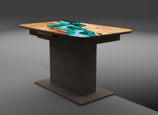 Кухонный стол Шамбор коричневый камень (Игни)